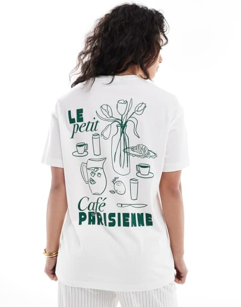 New Look - Oversized T-shirt met print in wit - view 1