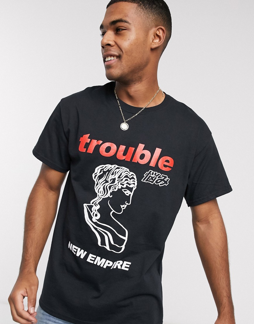 New Look - Oversized T-shirt met Trouble-print in zwart