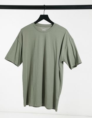 New Look – Oversized T-Shirt mit Rundhalsausschnitt in Grün