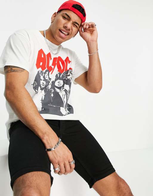 New Look oversized t-shirt with ACDC print in white, 3 of 4