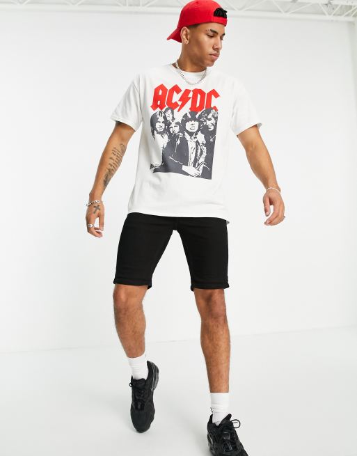 New Look oversized t-shirt with ACDC print in white, 4 of 4