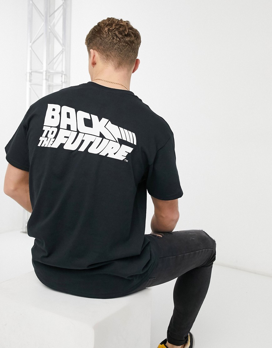 New Look Oversized T-shirt With Back To The Future Print In Black