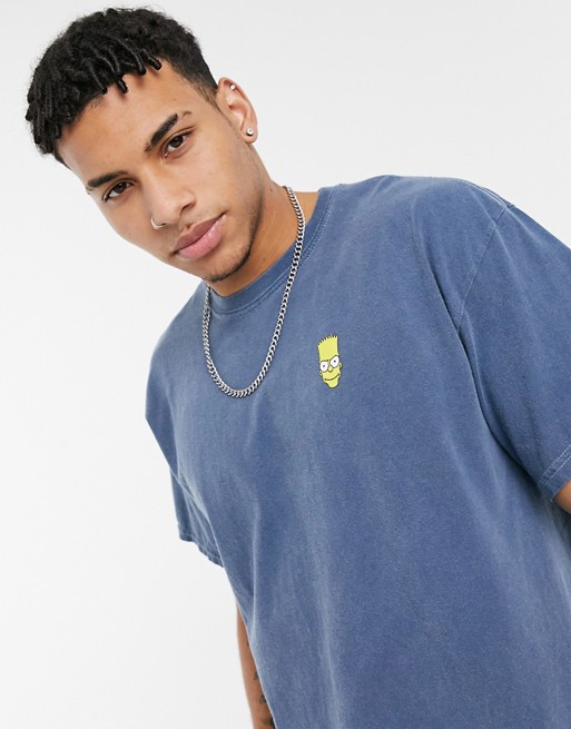 New Look oversized t-shirt with bart print in blue
