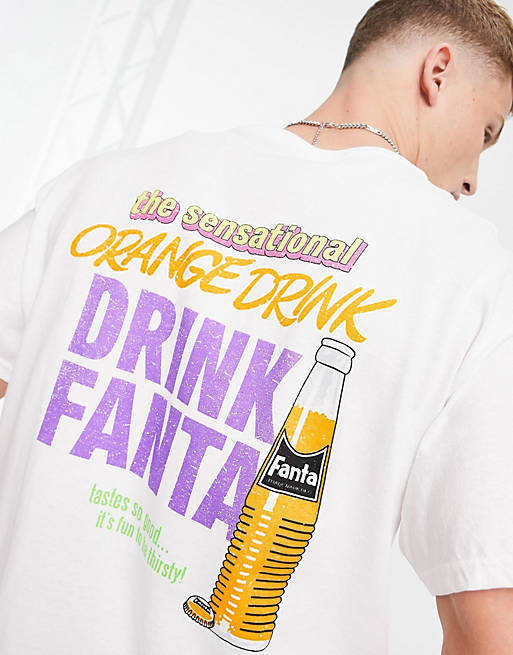 New Look oversized t-shirt with fanta print in white
