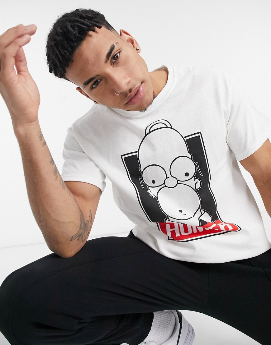 New Look oversized t-shirt with homer print in white