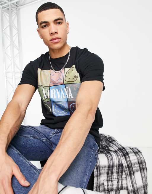 New Look oversized t-shirt with Nirvana print in black | ASOS