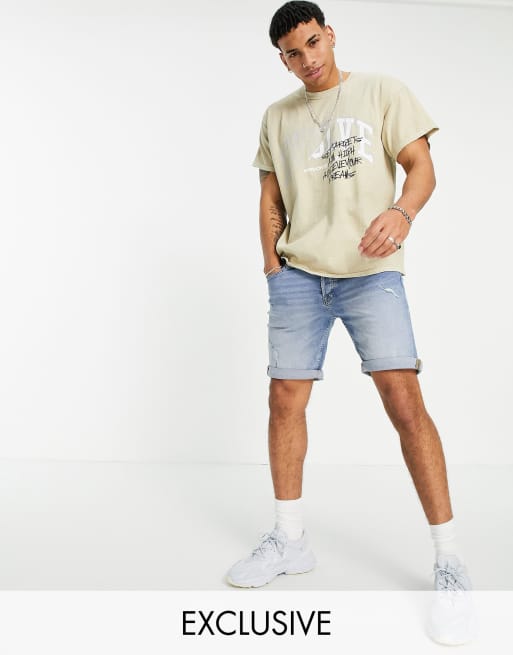 New Look Oversized T Shirt With Print In Stone Asos