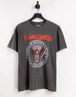 New Look oversized T-shirt with Ramones print in gray - ASOS Price Checker