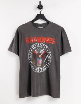 New Look oversized T-shirt with Ramones print in gray - ASOS Price Checker