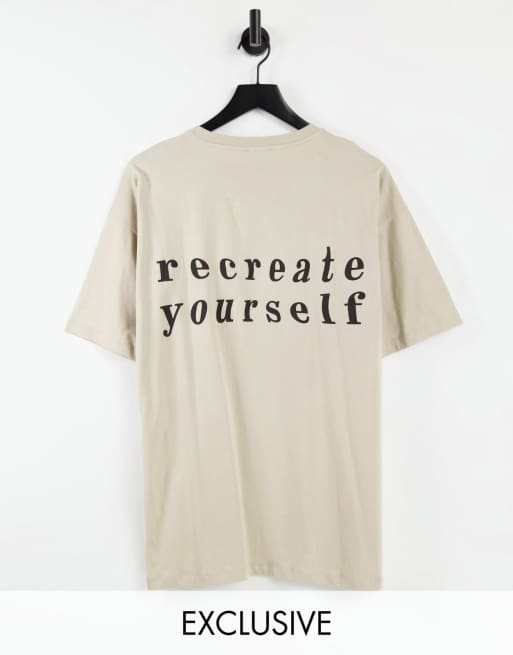 New Look Oversized T Shirt With Recreate Print In Stone Asos