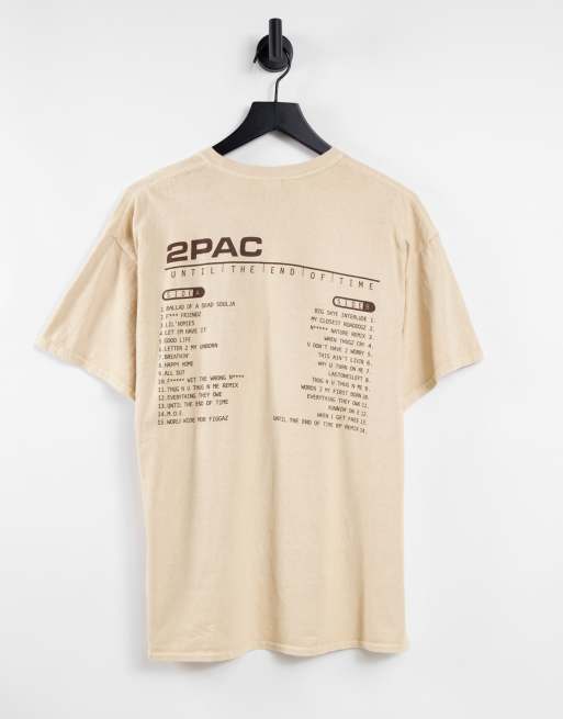 New Look oversized t shirt with Tupac print in cream