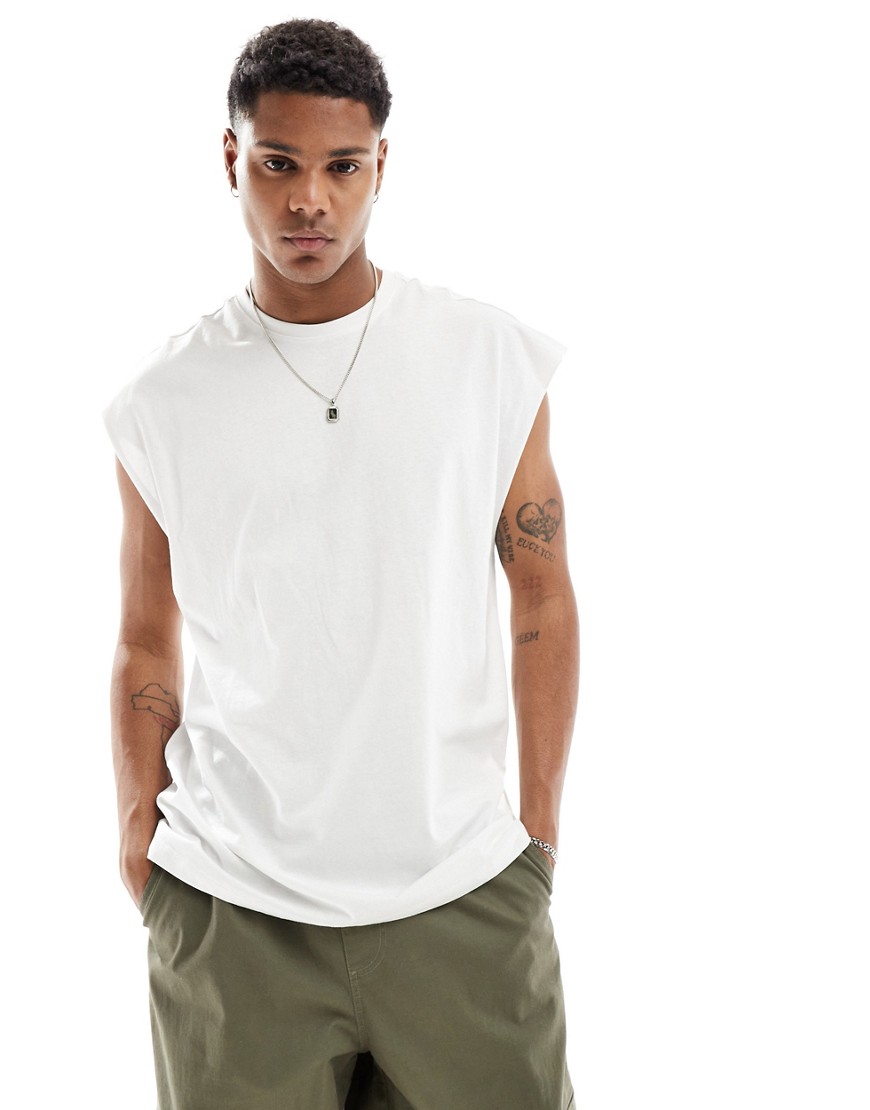 New Look oversized tank top in white