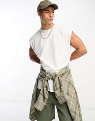 New Look New Look oversized tank vest in white