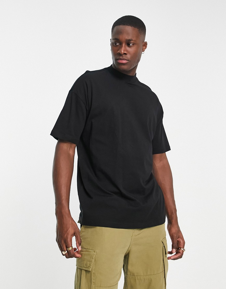 New Look oversized turtle neck t-shirt in black