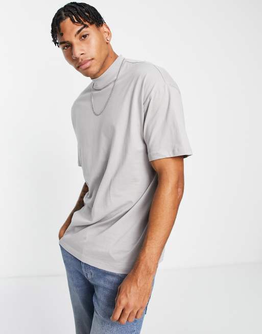 New Look oversized T-shirt with New York skyline print in washed gray