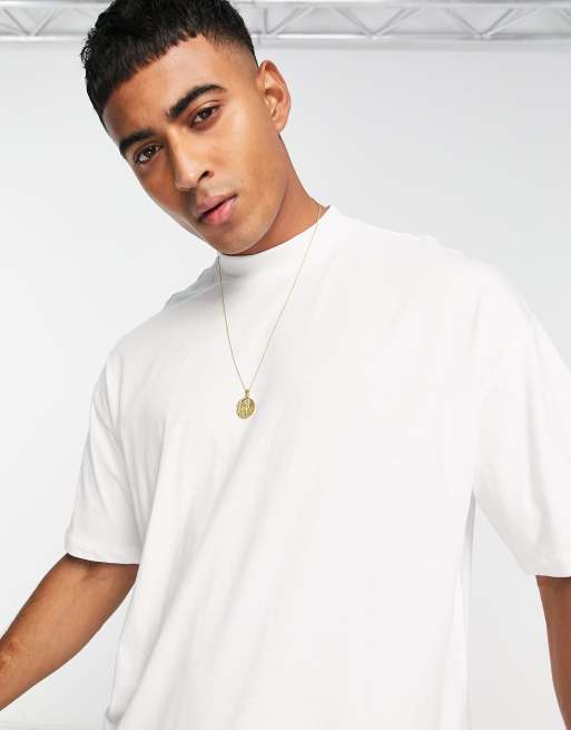 New Look oversized turtle neck t-shirt in white