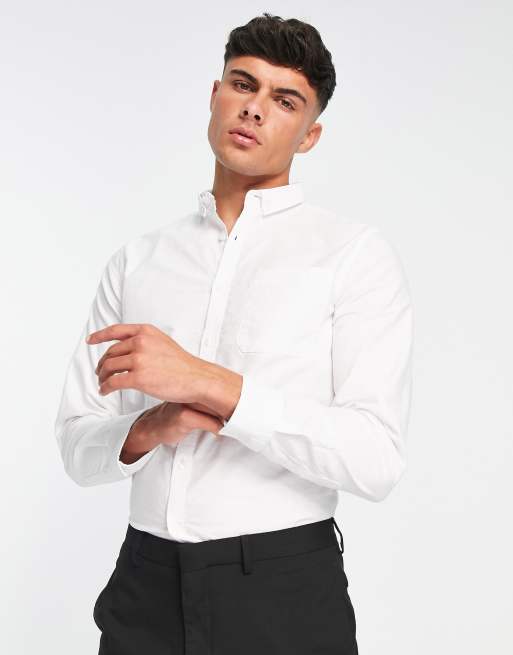 New Look - Oxford overhemd met lange mouwen in wit