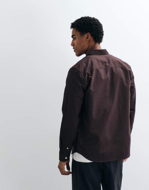 New Look oxford shirt in dark brown , 3 of 5