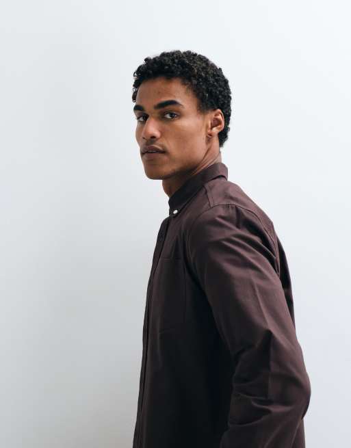 New Look oxford shirt in dark brown , 5 of 5