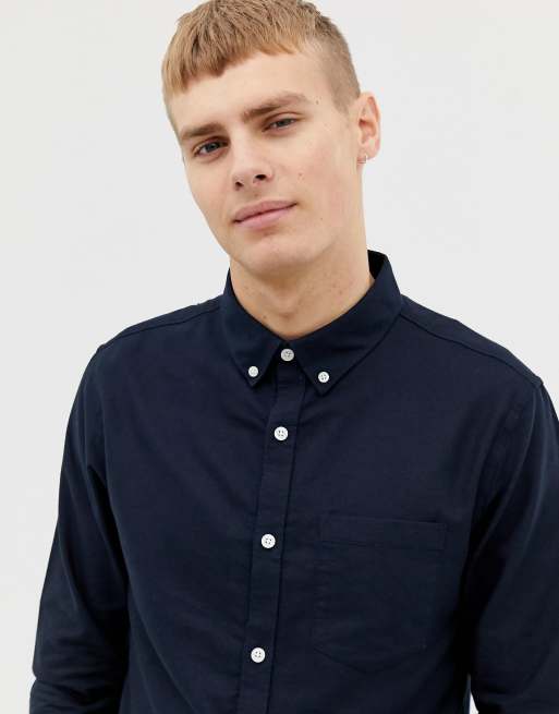 New Look oxford smart shirt in regular fit in navy, 3 of 4