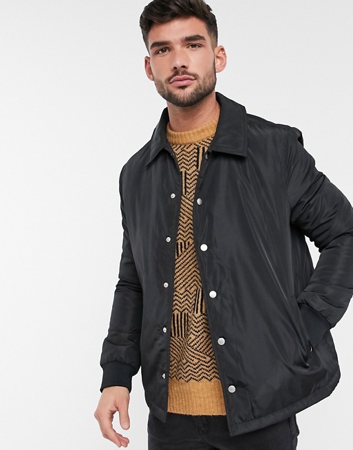 New Look padded coach jacket in black