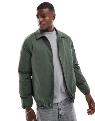 New Look New Look padded coach jacket in dark khaki-Green