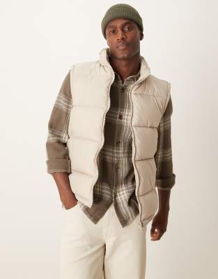 New Look New Look padded gilet in stone-Neutral