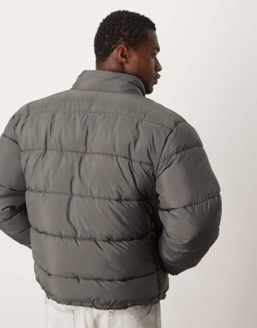 New Look padded puffer jacket in dark grey ASOS
