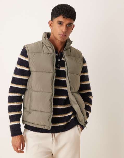 New Look padded vest in dark khaki - view 1