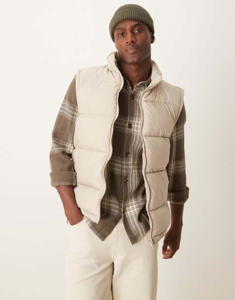 New Look padded vest in stone - view 1