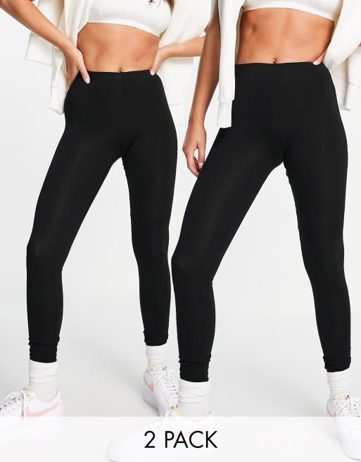 New Look - Pakke med 2 par sorte leggings