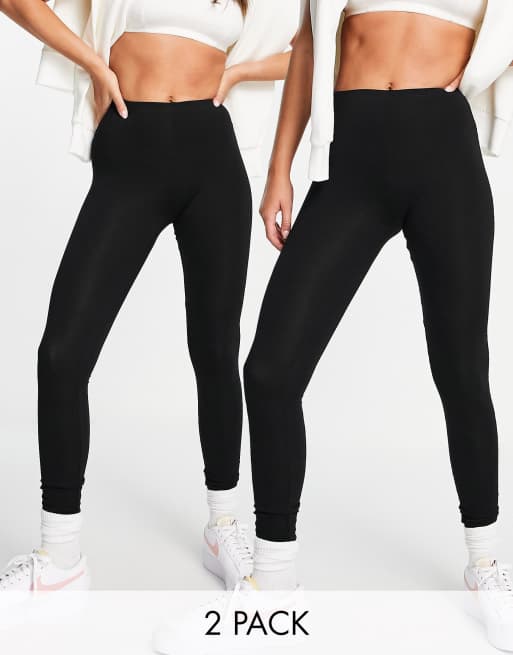 New Look - Pakke med 2 par sorte leggings