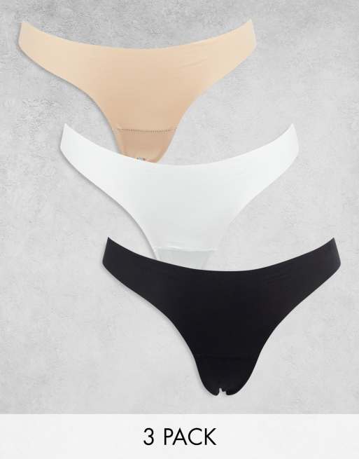 New Look - Pakke med 3 neutrale G-strenge uden synlige kanter