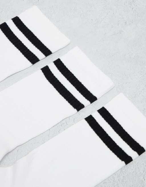 New Look - Pakke med 3 par hvide sportssokker med striber, 2 af 4