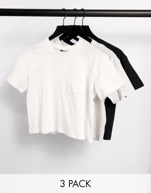 New Look - Pakke med 3 t-shirts i firkantet pasform