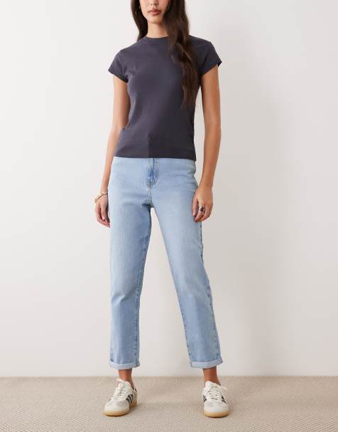 New Look Palm mom jeans in blue