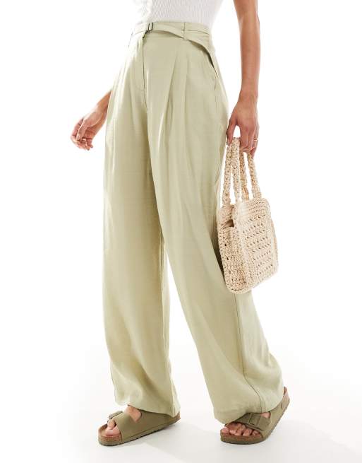 New Look - Pantalon ample avec ceinture - Kaki clair, 2 de 5