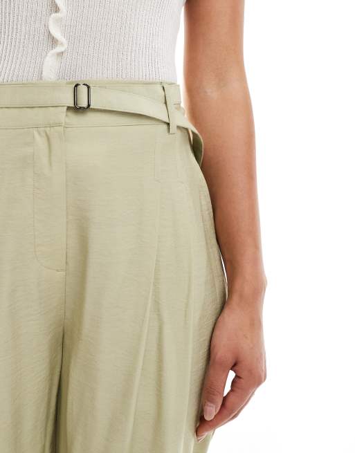 New Look - Pantalon ample avec ceinture - Kaki clair, 4 de 5