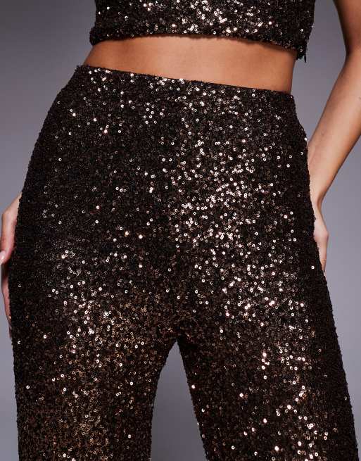 New Look - Pantalon ample d'ensemble orné de sequins - Marron, 2 de 5