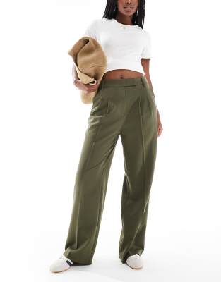 New Look - Pantalon ample - Kaki foncé-Vert