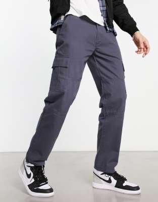 New Look - Pantalon cargo fonctionnel coupe droite - Bleu foncé | ASOS