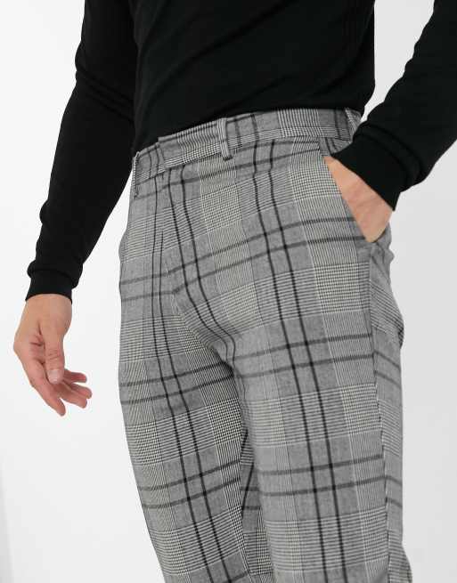 Pantalon Habillé NY&C Stretch Gris Vitre à Motif Plaid - Taille 12 - Neuf Avec étiquettes