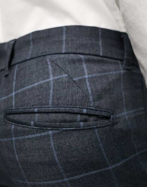 New Look - Pantalon de costume ajusté à carreaux - Gris et bleu, 5 de 5