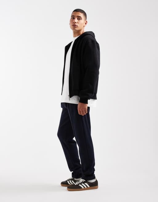 New Look - Pantalon de jogging d'ensemble en piqué à plis nervurés - Bleu marine, 3 de 5