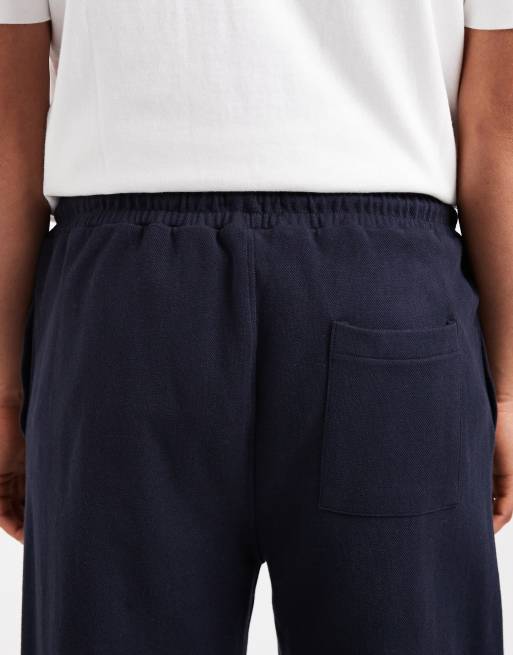 New Look - Pantalon de jogging d'ensemble en piqué à plis nervurés - Bleu marine, 4 de 5