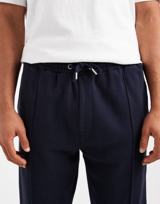 New Look - Pantalon de jogging d'ensemble en piqué à plis nervurés - Bleu marine, 5 de 5