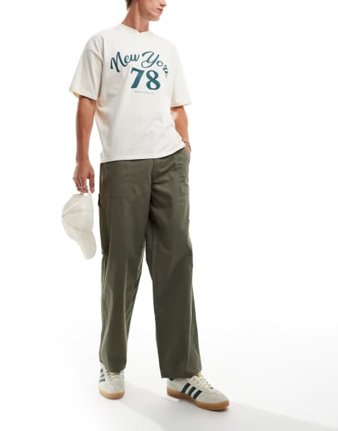 New Look - Pantalon décontracté style charpentier - Kaki foncé - view 1