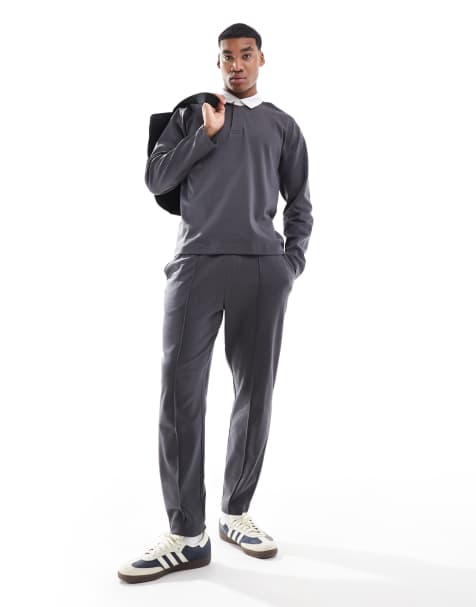 New Look - Pantalon d'ensemble à nervures en jersey - Gris foncé - view 1