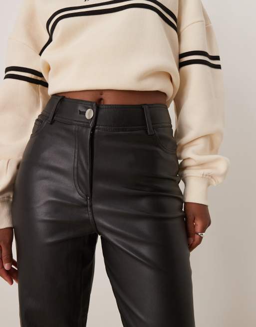 New Look - Pantalon droit en imitation cuir - Noir, 3 de 5