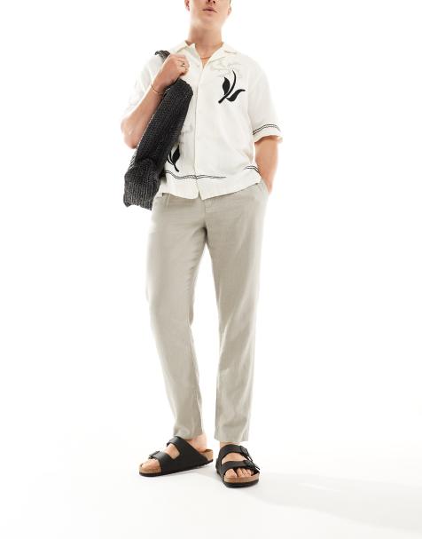 New Look - Pantalon en lin mélangé - Vert clair - view 1